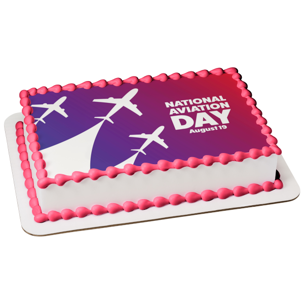 National Aviation Day August 19th Airplanes Edible Cake Topper Image ABPID54171