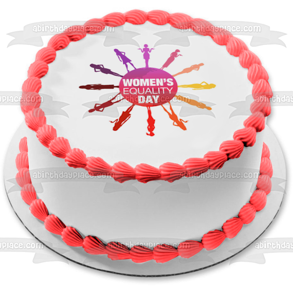 Women's Equality Day Colorful Silhouettes of Women Edible Cake Topper Image ABPID54180