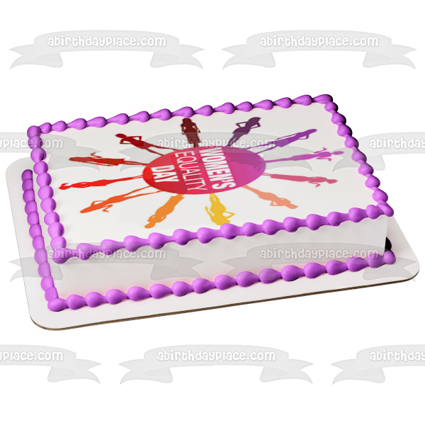 Women's Equality Day Colorful Silhouettes of Women Edible Cake Topper Image ABPID54180