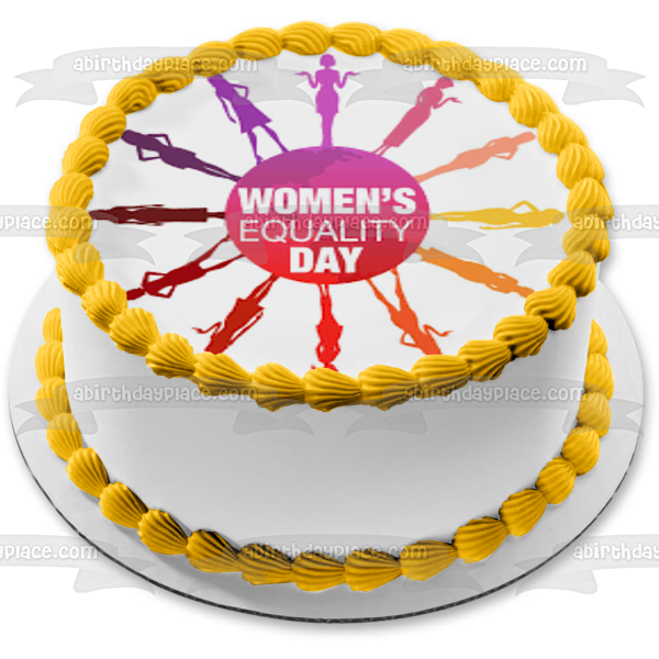 Women's Equality Day Colorful Silhouettes of Women Edible Cake Topper Image ABPID54180