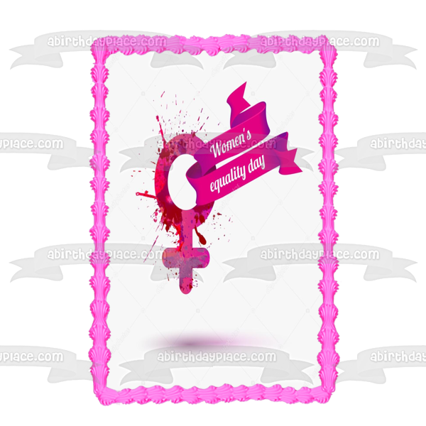 Imagen comestible para tarta con símbolo del Día de la Igualdad de la Mujer ABPID54181 