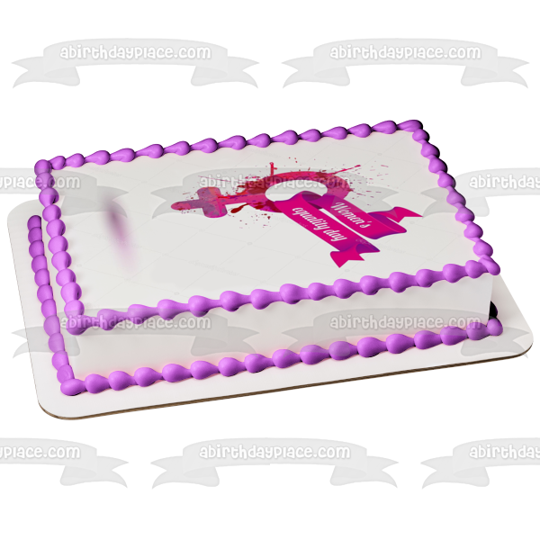 Imagen comestible para tarta con símbolo del Día de la Igualdad de la Mujer ABPID54181 