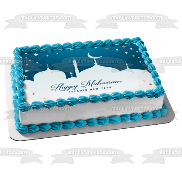 Happy Muharram Islamic New Year Edible Cake Topper Image ABPID54164
