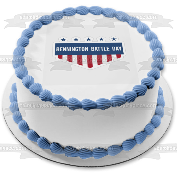 Bennington Battle Day Vermont American Flag Edible Cake Topper Image ABPID54168