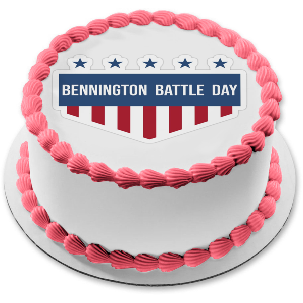 Bennington Battle Day Vermont American Flag Edible Cake Topper Image ABPID54168