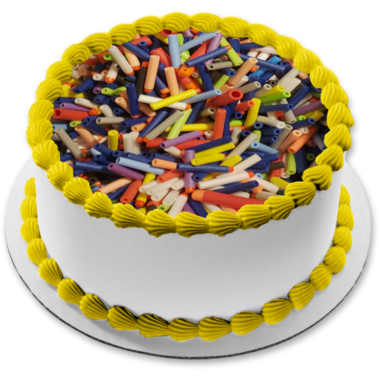 NERF Pila de dardos Varios colores Bala Juguete para niños Adorno comestible para tarta Imagen ABPID53590 