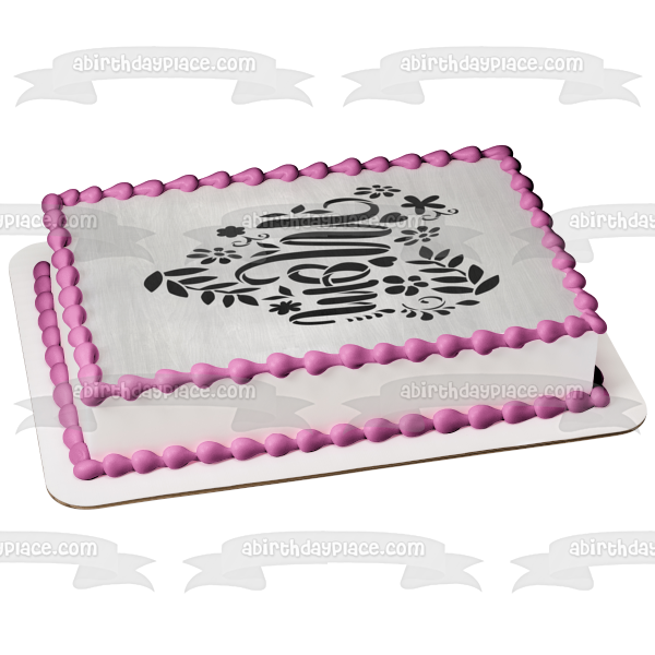 "Mom" Happy Mother's Day Flowers Hearts Edible Cake Topper Image ABPID53809