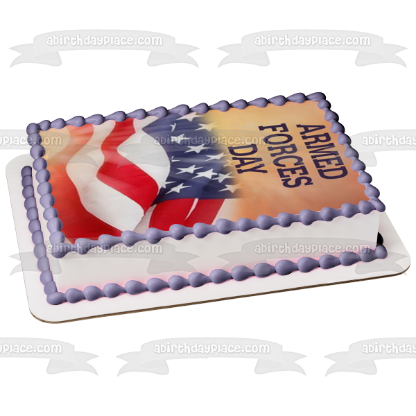 Armed Forces Day American Flag Edible Cake Topper Image ABPID53832