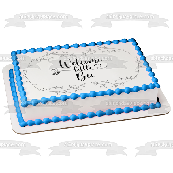 Welcome Little Bee Baby Shower Edible Cake Topper Image Edible Cake Topper Image ABPID54018