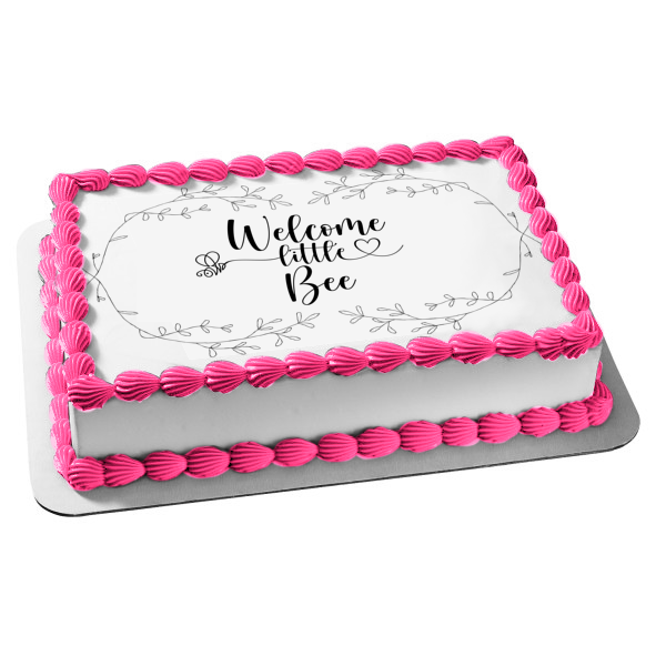 Welcome Little Bee Baby Shower Edible Cake Topper Image Edible Cake Topper Image ABPID54018
