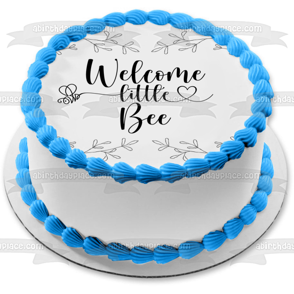 Welcome Little Bee Baby Shower Edible Cake Topper Image Edible Cake Topper Image ABPID54018