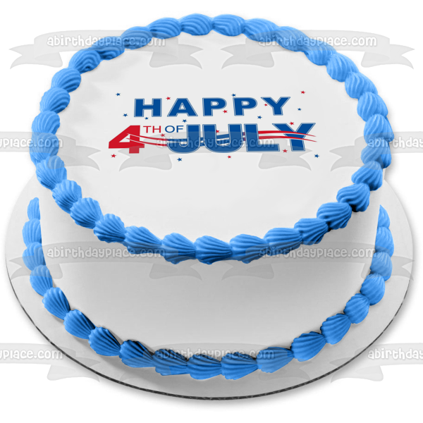 Happy 4th of July Independence Day Stars Edible Cake Topper Image ABPID54060