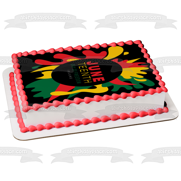 Juneteenth Día de la Libertad 19 de junio Imagen comestible para decoración de tarta ABPID54107 