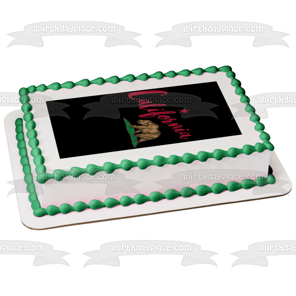 California Admission Day Brown Bear Edible Cake Topper Image ABPID5419 A Birthday Place