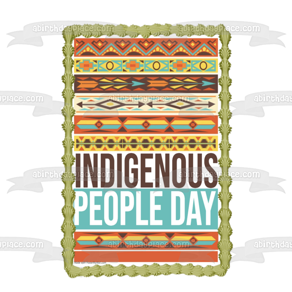 Indigenous People Day Tribal Tapestry Edible Cake Topper Image ABPID54279