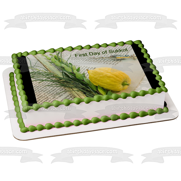 First Day of Sukkot Edible Cake Topper Image ABPID54236