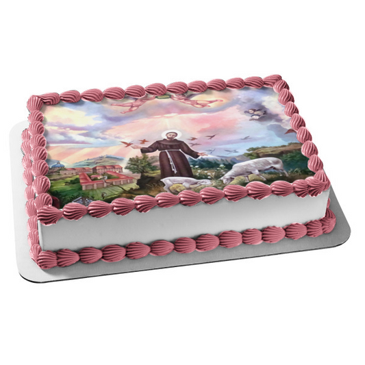Feast of St Francis of Assisi Edible Cake Topper Image ABPID54254