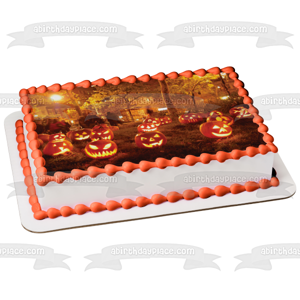 Jack-O-Lanterns Edible Cake Topper Image ABPID54324