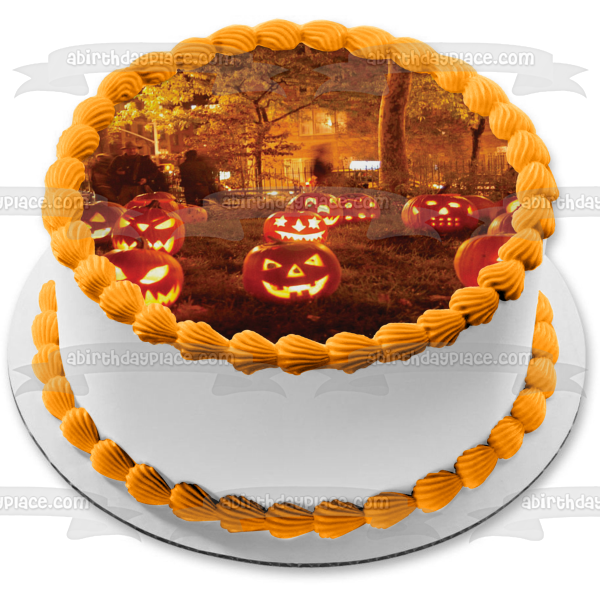 Jack-O-Lanterns Edible Cake Topper Image ABPID54324