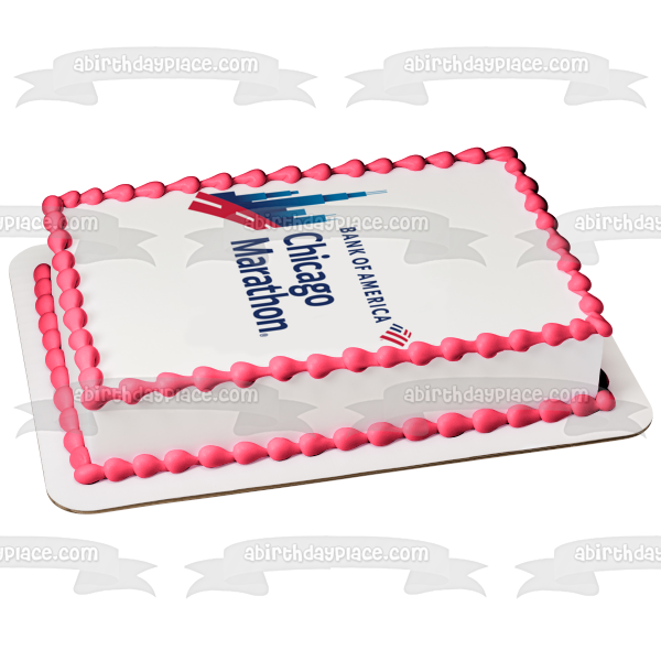 Imagen comestible para decoración de tarta con el logotipo del Maratón de Chicago ABPID54265 