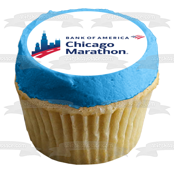 Imagen comestible para decoración de tarta con el logotipo del Maratón de Chicago ABPID54265 