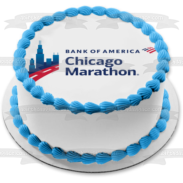 Imagen comestible para decoración de tarta con el logotipo del Maratón de Chicago ABPID54265 