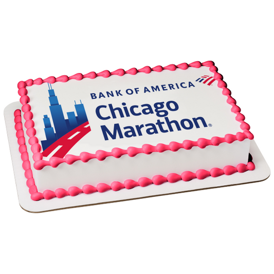Chicago Marathon Logo Edible Cake Topper Image ABPID54266
