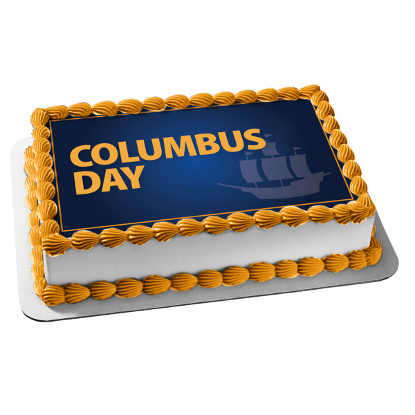 Columbus Day Explorer Ship Edible Cake Topper Image ABPID54272