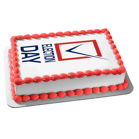 Election Day  Voting Checkbox Edible Cake Topper Image ABPID54338