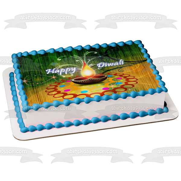 Happy Diwali Edible Cake Topper Image ABPID54339