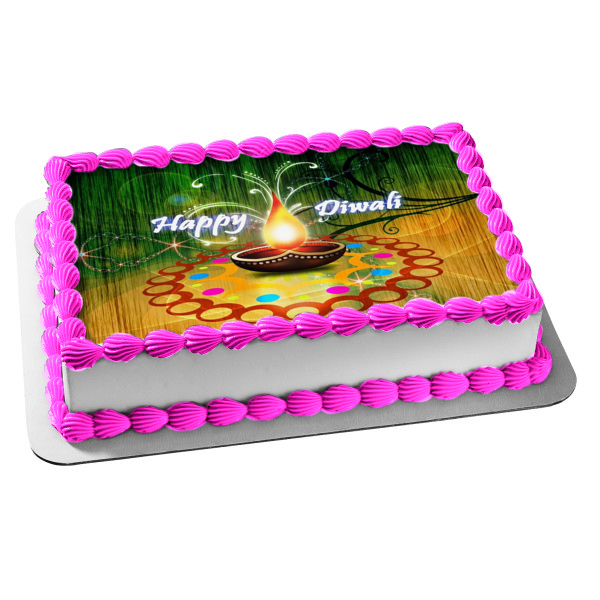 Happy Diwali Edible Cake Topper Image ABPID54339