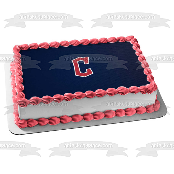 Cleveland Guardians "C" Logo Edible Cake Topper Image ABPID54361