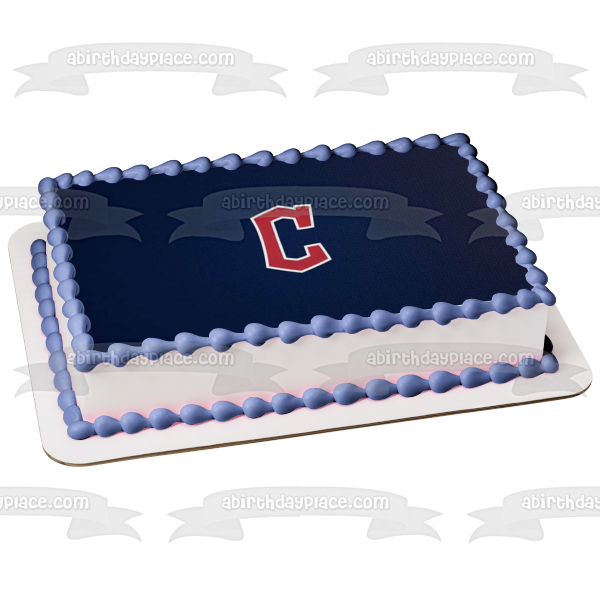 Cleveland Guardians "C" Logo Edible Cake Topper Image ABPID54361