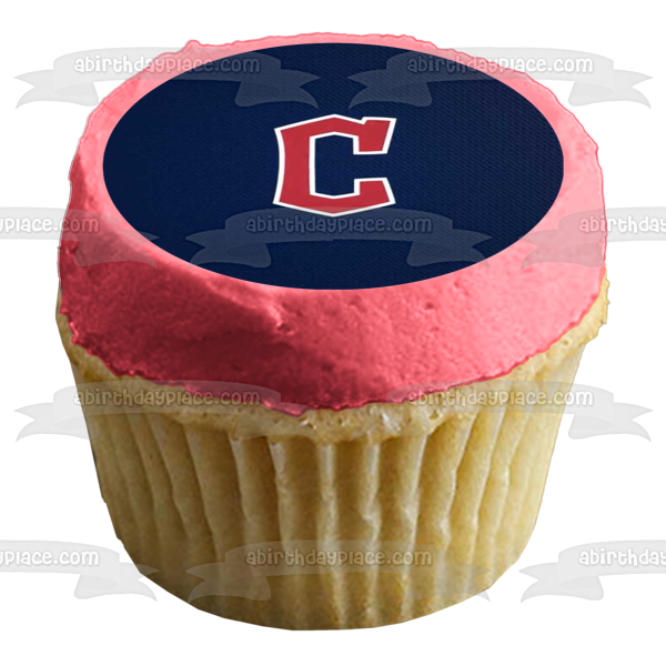 Cleveland Guardians "C" Logo Edible Cake Topper Image ABPID54361