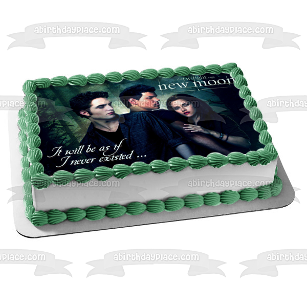 La saga Crepúsculo: Luna Nueva Bella Edward Jacob "Será como si nunca hubiera existido" Imagen comestible para decoración de tarta ABPID54550 