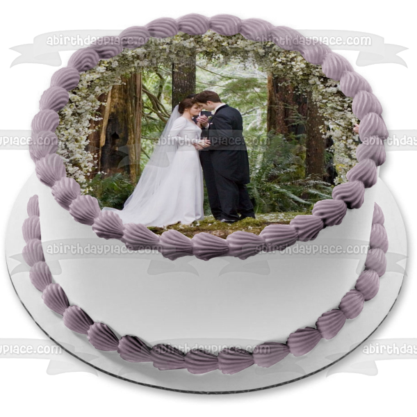 The Twilight Saga: Breaking Dawn Part 1 Edward Bella Wedding Edible Cake Topper Image ABPID54579