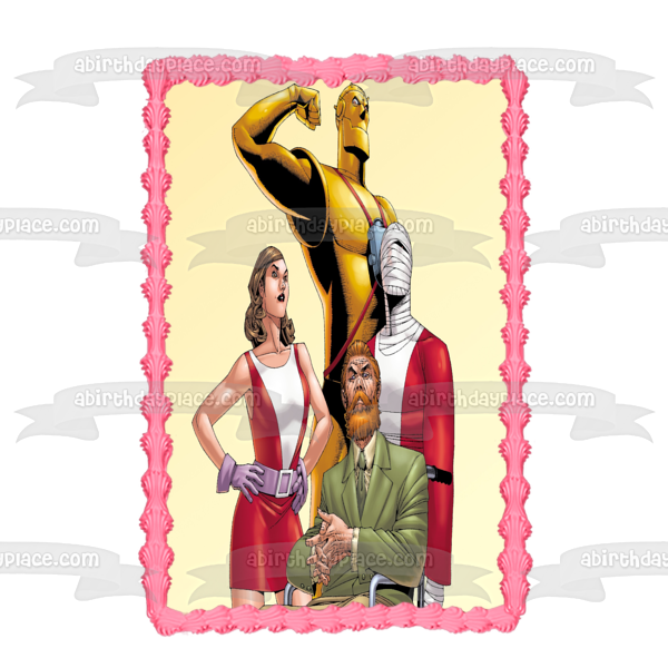 Doom Patrol Cyborg Robotman Elasti-Girl Negative Man Mr. Nobody Edible Cake Topper Image ABPID54412