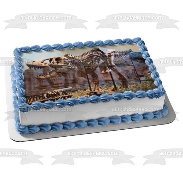 Tyrannosaurus Rex Skeleton Edible Cake Topper Image ABPID54017