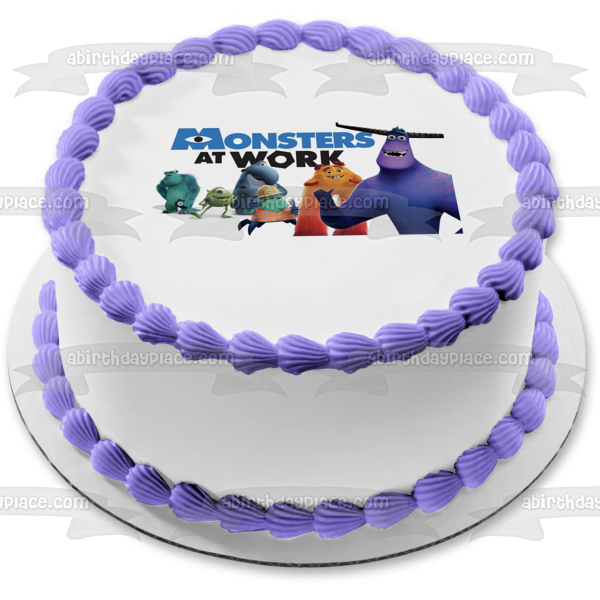 Monsters at Work James P. Sullivan Mike Wazowski Tylor Tuskmon Edible Cake Topper Image ABPID54501