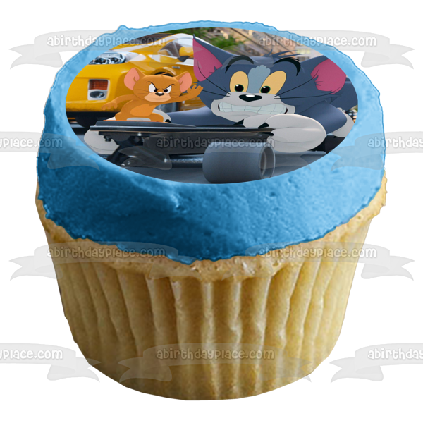 Tom & Jerry In New York Tom and Jerry on a Skateboard Edible Cake Topper Image ABPID54524