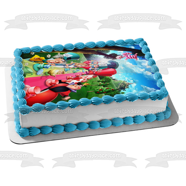 Alice In Wonderland Tea Party the Mad Hatter and Friends Edible Cake Topper Image ABPID00746