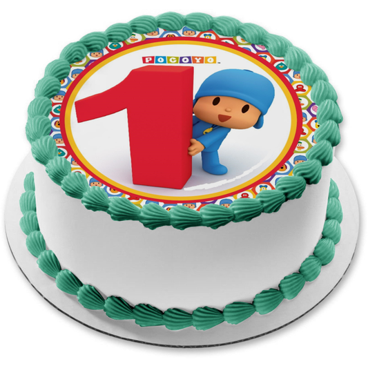 Pocoyó 1er cumpleaños Pato Elly Loula Imagen comestible para decoración de tarta ABPID00164 