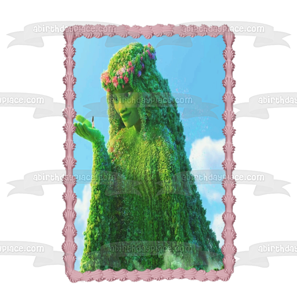 Moana Te Fiti Green Edible Cake Topper Image ABPID00809