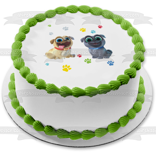 Puppy Dog Pals Puppy Paw Prints Bingo Rolly Edible Cake Topper Image ABPID00175