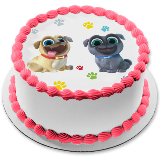 Puppy Dog Pals Puppy Paw Prints Bingo Rolly Edible Cake Topper Image ABPID00175