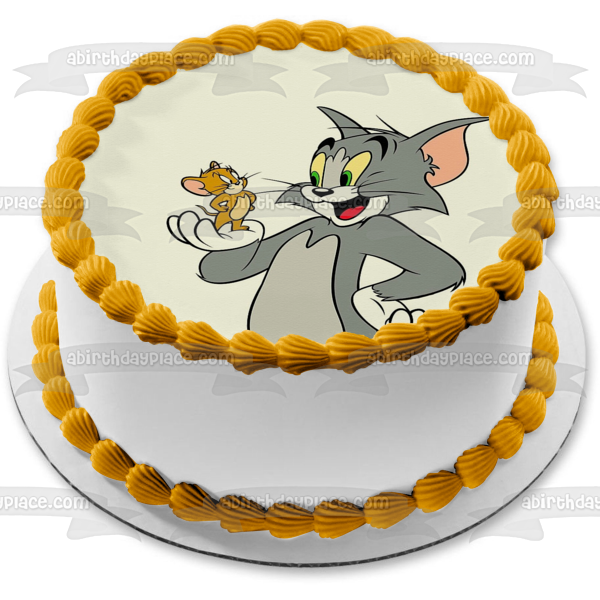 Tom and Jerry Tom Holding Jerry Edible Cake Topper Image ABPID00293
