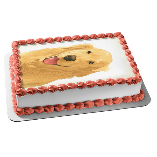 Golden Retriever Dog Breed Edible Cake Topper Image ABPID00471