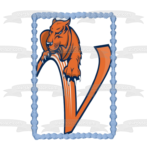 Zebulon B. Vance High School Cougars Logo Edible Cake Topper Image ABPID00473