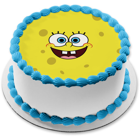 Imagen comestible para decoración de tarta con cara de Bob Esponja, ABPID00484 