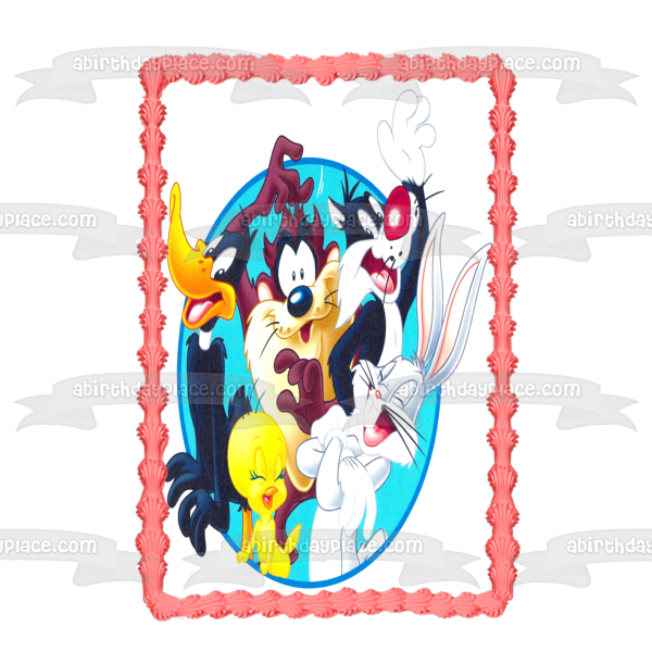 Looney Toons Bugs Bunny Daffy Duck Tasmanian Devil Tweety and Sylvester Edible Cake Topper Image ABPID00503